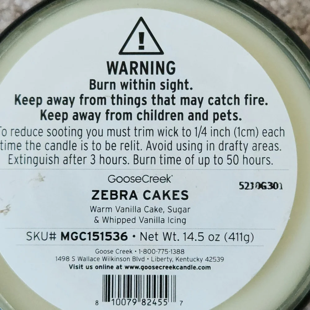 Little Debbie Zebra Cakes 3-Wick Candle